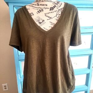 Olive Green Madewell v-neck t-shirt